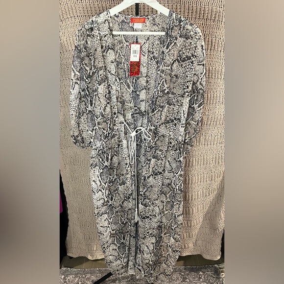 Carlos by Carlos Santana - One Size Kimono Snake Print - Picture 1 of 8